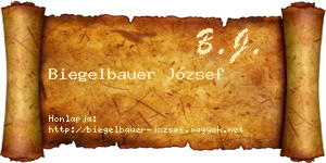 Biegelbauer József névjegykártya